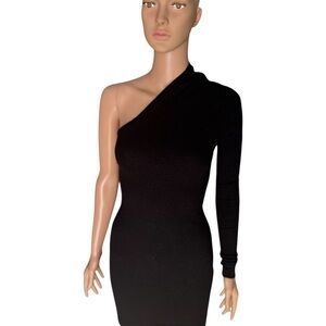 Chic One-Shoulder Black Dress